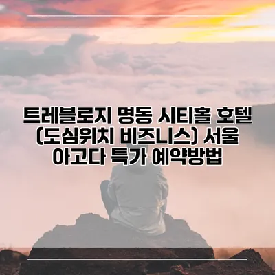 트레블로지 명동 시티홀 호텔 (도심위치 비즈니스) 서울 아고다 특가 예약방법