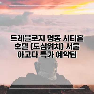 트레블로지 명동 시티홀 호텔 (도심위치) 서울 아고다 특가 예약팁