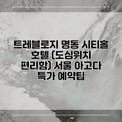 트레블로지 명동 시티홀 호텔 (도심위치 편리함) 서울 아고다 특가 예약팁