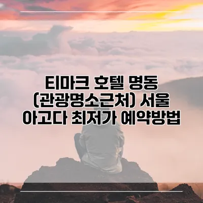 티마크 호텔 명동 (관광명소근처) 서울 아고다 최저가 예약방법