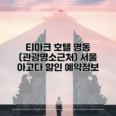 티마크 호텔 명동 (관광명소근처) 서울 아고다 할인 예약정보