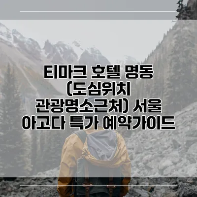 티마크 호텔 명동 (도심위치 관광명소근처) 서울 아고다 특가 예약가이드