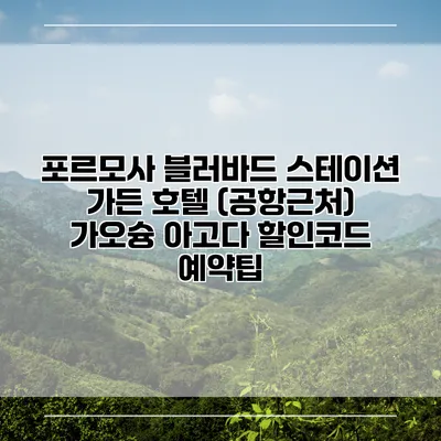포르모사 블러바드 스테이션 가든 호텔 (공항근처) 가오슝 아고다 할인코드 예약팁
