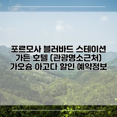 포르모사 블러바드 스테이션 가든 호텔 (관광명소근처) 가오슝 아고다 할인 예약정보