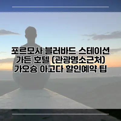 포르모사 블러바드 스테이션 가든 호텔 (관광명소근처) 가오슝 아고다 할인예약 팁