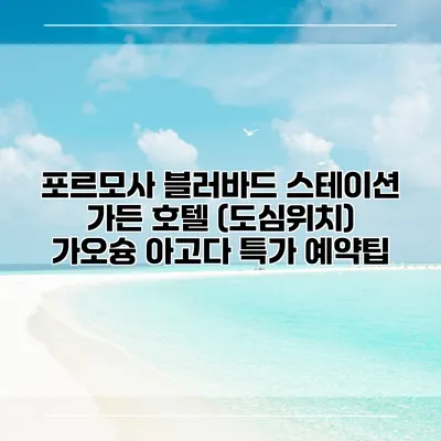 포르모사 블러바드 스테이션 가든 호텔 (도심위치) 가오슝 아고다 특가 예약팁