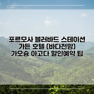 포르모사 블러바드 스테이션 가든 호텔 (바다전망) 가오슝 아고다 할인예약 팁
