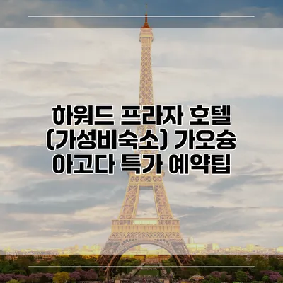 하워드 프라자 호텔 (가성비숙소) 가오슝 아고다 특가 예약팁