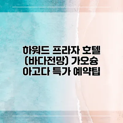 하워드 프라자 호텔 (바다전망) 가오슝 아고다 특가 예약팁
