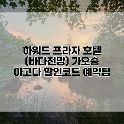 하워드 프라자 호텔 (바다전망) 가오슝 아고다 할인코드 예약팁