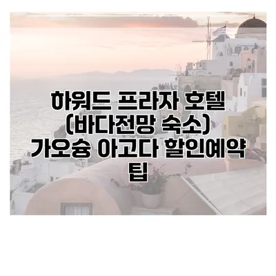 하워드 프라자 호텔 (바다전망 숙소) 가오슝 아고다 할인예약 팁