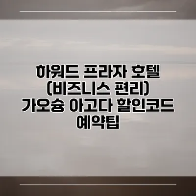 하워드 프라자 호텔 (비즈니스 편리) 가오슝 아고다 할인코드 예약팁