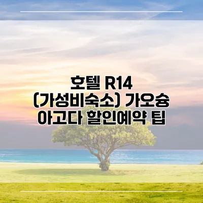 호텔 R14 (가성비숙소) 가오슝 아고다 할인예약 팁