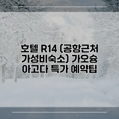 호텔 R14 (공항근처 가성비숙소) 가오슝 아고다 특가 예약팁