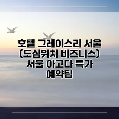 호텔 그레이스리 서울 (도심위치 비즈니스) 서울 아고다 특가 예약팁