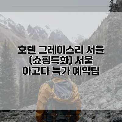 호텔 그레이스리 서울 (쇼핑특화) 서울 아고다 특가 예약팁