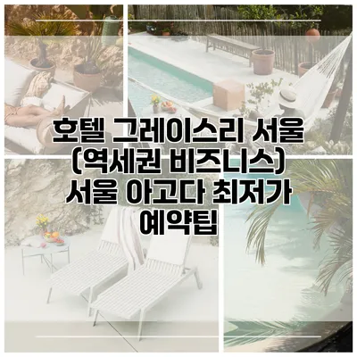 호텔 그레이스리 서울 (역세권 비즈니스) 서울 아고다 최저가 예약팁