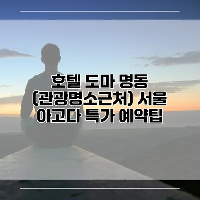 호텔 도마 명동 (관광명소근처) 서울 아고다 특가 예약팁