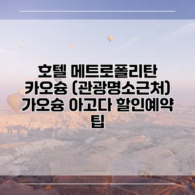 호텔 메트로폴리탄 카오슝 (관광명소근처) 가오슝 아고다 할인예약 팁