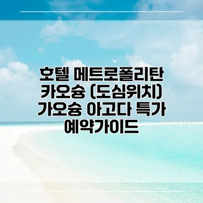 호텔 메트로폴리탄 카오슝 (도심위치) 가오슝 아고다 특가 예약가이드