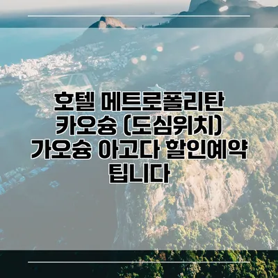 호텔 메트로폴리탄 카오슝 (도심위치) 가오슝 아고다 할인예약 팁니다