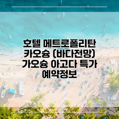 호텔 메트로폴리탄 카오슝 (바다전망) 가오슝 아고다 특가 예약정보