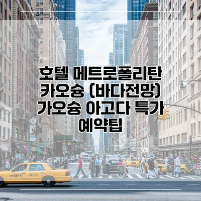 호텔 메트로폴리탄 카오슝 (바다전망) 가오슝 아고다 특가 예약팁