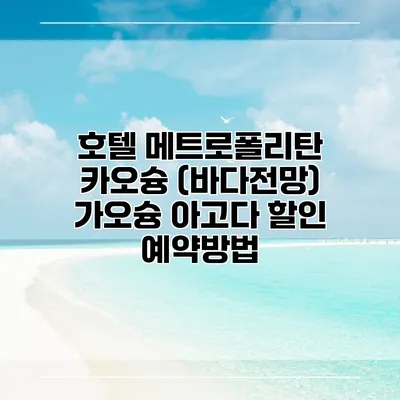 호텔 메트로폴리탄 카오슝 (바다전망) 가오슝 아고다 할인 예약방법