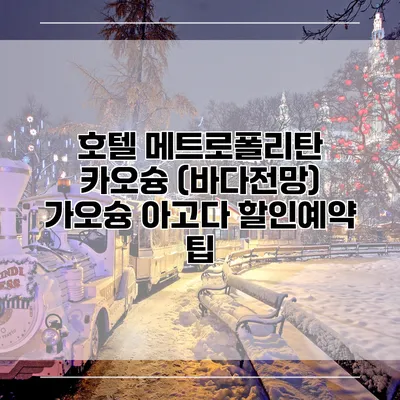 호텔 메트로폴리탄 카오슝 (바다전망) 가오슝 아고다 할인예약 팁