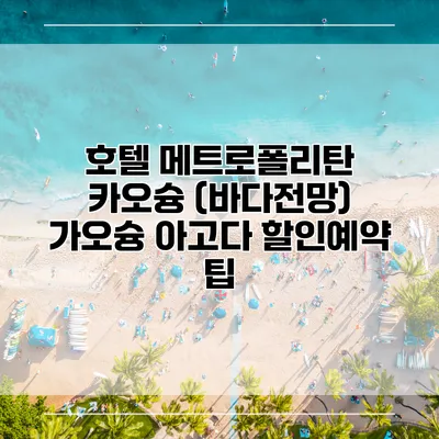 호텔 메트로폴리탄 카오슝 (바다전망) 가오슝 아고다 할인예약 팁