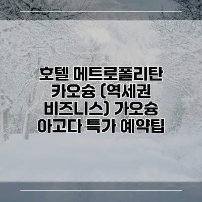 호텔 메트로폴리탄 카오슝 (역세권 비즈니스) 가오슝 아고다 특가 예약팁