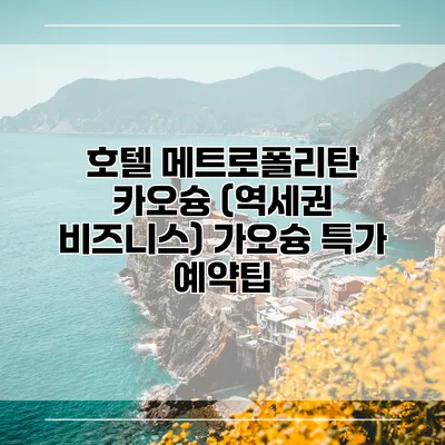 호텔 메트로폴리탄 카오슝 (역세권 비즈니스) 가오슝 특가 예약팁