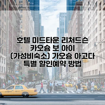 호텔 미드타운 리처드슨 카오슝 보 아이 (가성비숙소) 가오슝 아고다 특별 할인예약 방법