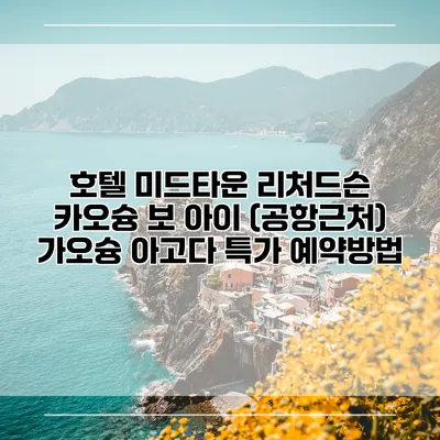 호텔 미드타운 리처드슨 카오슝 보 아이 (공항근처) 가오슝 아고다 특가 예약방법
