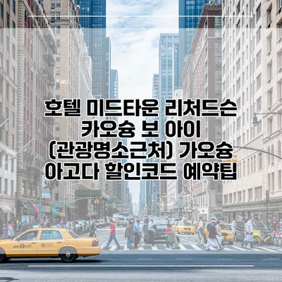 호텔 미드타운 리처드슨 카오슝 보 아이 (관광명소근처) 가오슝 아고다 할인코드 예약팁