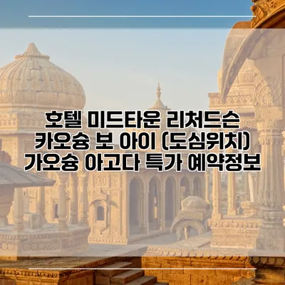 호텔 미드타운 리처드슨 카오슝 보 아이 (도심위치) 가오슝 아고다 특가 예약정보