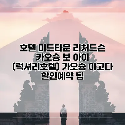 호텔 미드타운 리처드슨 카오슝 보 아이 (럭셔리호텔) 가오슝 아고다 할인예약 팁