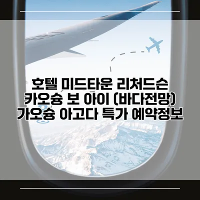 호텔 미드타운 리처드슨 카오슝 보 아이 (바다전망) 가오슝 아고다 특가 예약정보