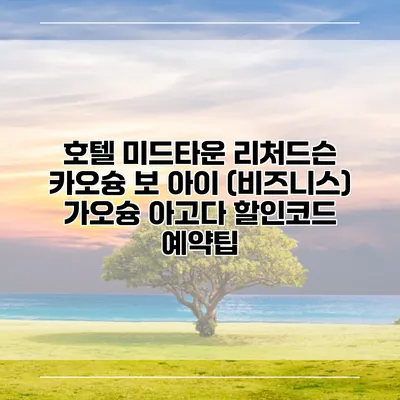 호텔 미드타운 리처드슨 카오슝 보 아이 (비즈니스) 가오슝 아고다 할인코드 예약팁