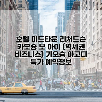 호텔 미드타운 리처드슨 카오슝 보 아이 (역세권 비즈니스) 가오슝 아고다 특가 예약정보