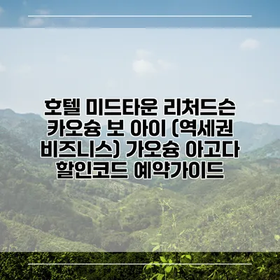 호텔 미드타운 리처드슨 카오슝 보 아이 (역세권 비즈니스) 가오슝 아고다 할인코드 예약가이드