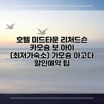 호텔 미드타운 리처드슨 카오슝 보 아이 (최저가숙소) 가오슝 아고다 할인예약 팁