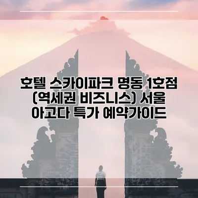 호텔 스카이파크 명동 1호점 (역세권 비즈니스) 서울 아고다 특가 예약가이드