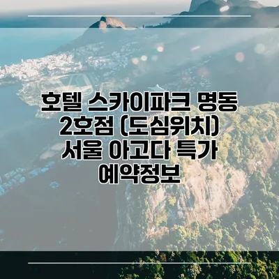 호텔 스카이파크 명동 2호점 (도심위치) 서울 아고다 특가 예약정보