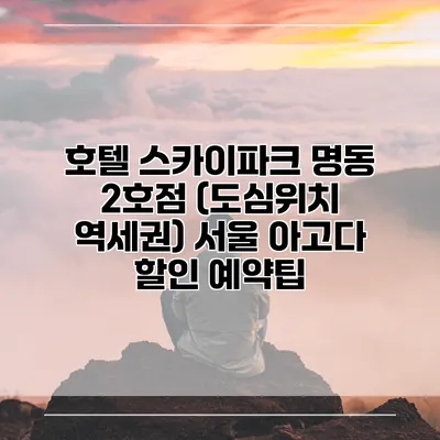 호텔 스카이파크 명동 2호점 (도심위치 역세권) 서울 아고다 할인 예약팁