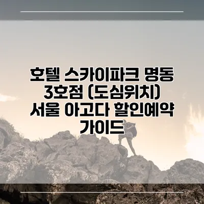 호텔 스카이파크 명동 3호점 (도심위치) 서울 아고다 할인예약 가이드