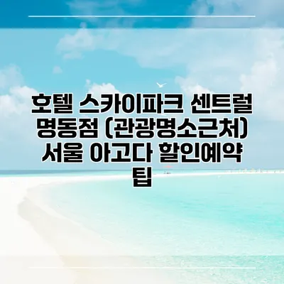 호텔 스카이파크 센트럴 명동점 (관광명소근처) 서울 아고다 할인예약 팁