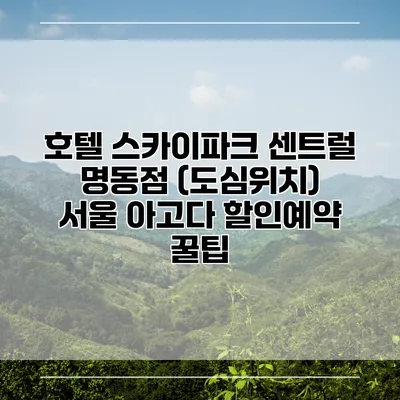 호텔 스카이파크 센트럴 명동점 (도심위치) 서울 아고다 할인예약 꿀팁